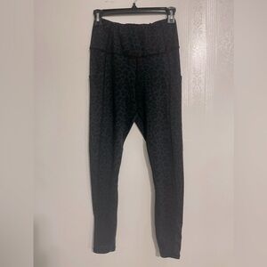 Black leopard print workout leggings